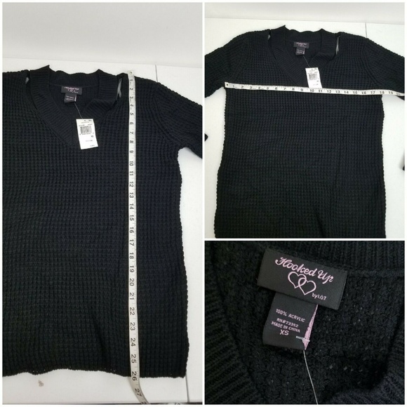 Hooked Up by IOT Sweater Juniors XS & Small Black - Picture 5 of 7
